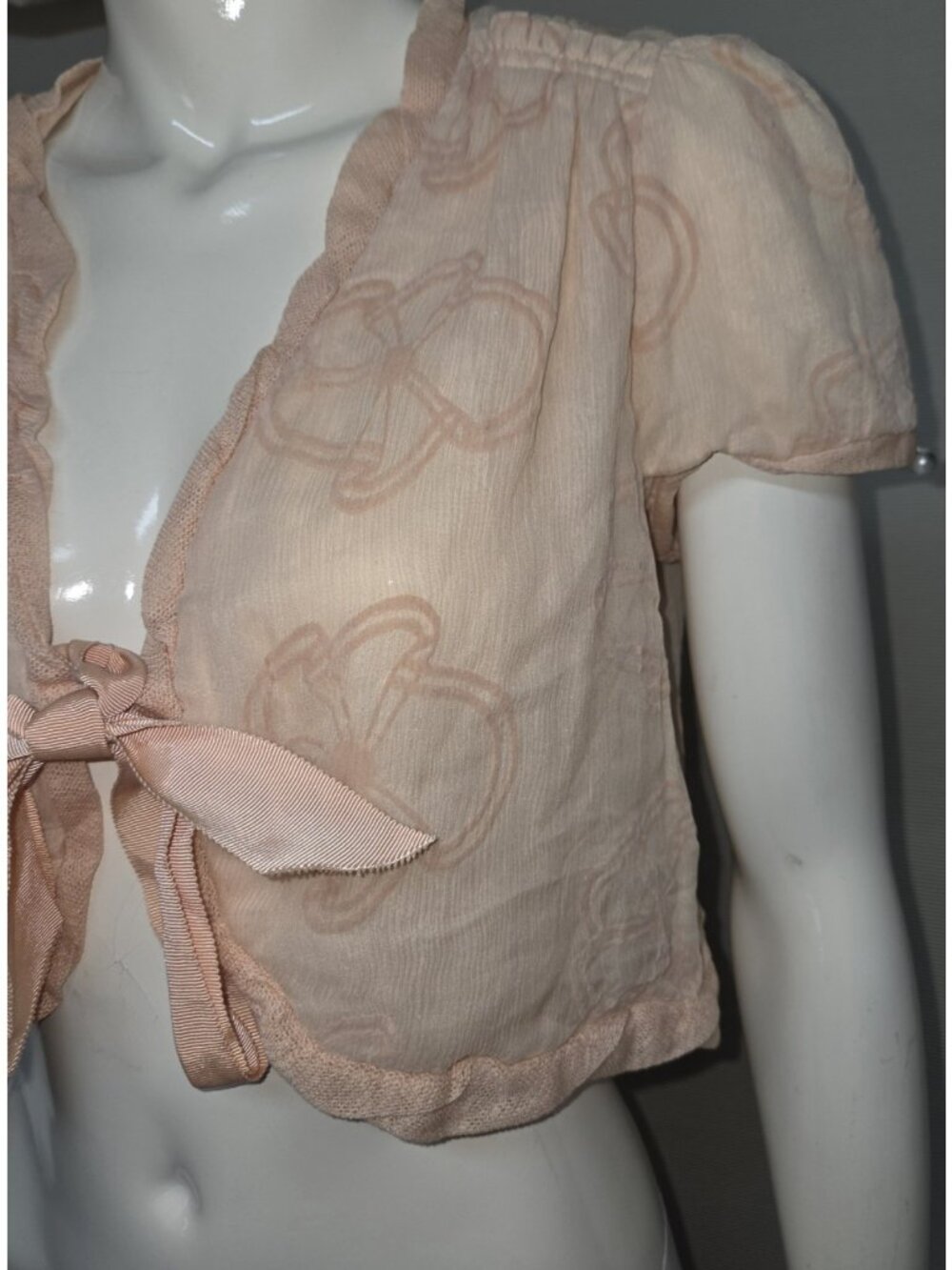Marc Jacobs Tie Front crop top 100% Silk. Size 8 New with Tag - Picture 3 of 8
